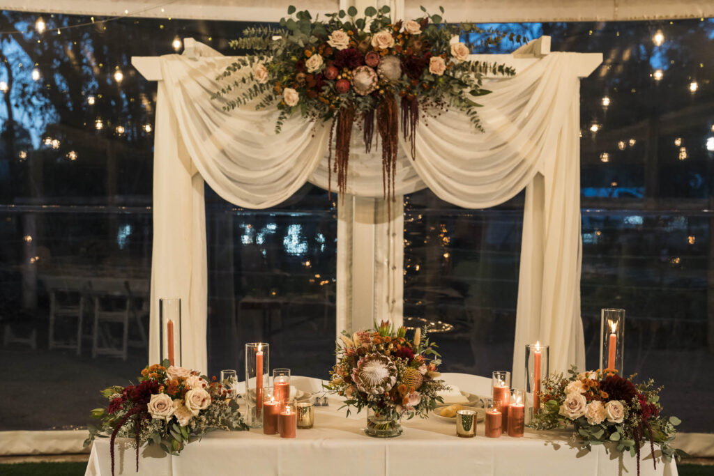 Rothwood bridal table decorations, wedding photographer Paul Winzar